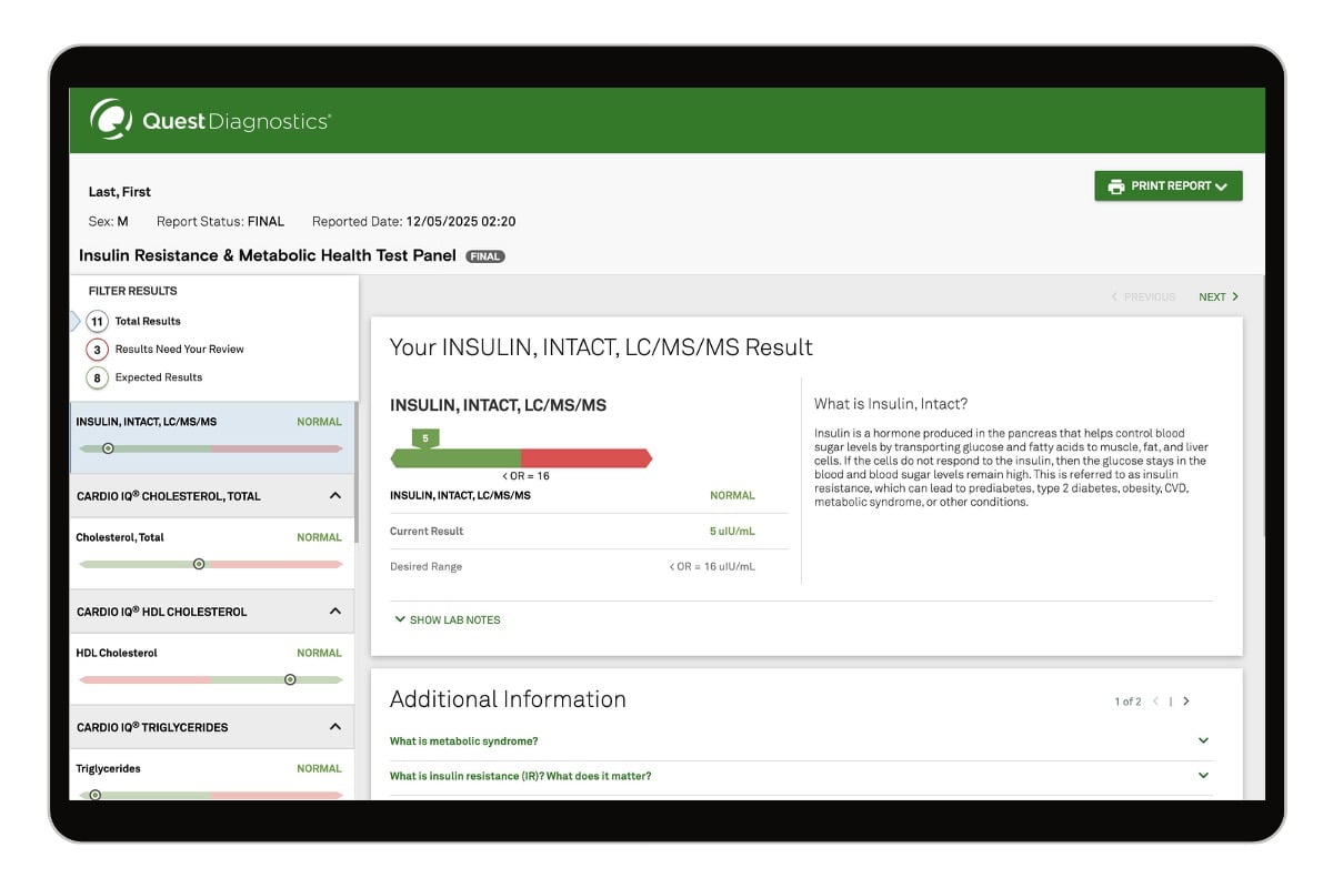 Insulin Resistance & Metabolic Health Test Panel image number 0