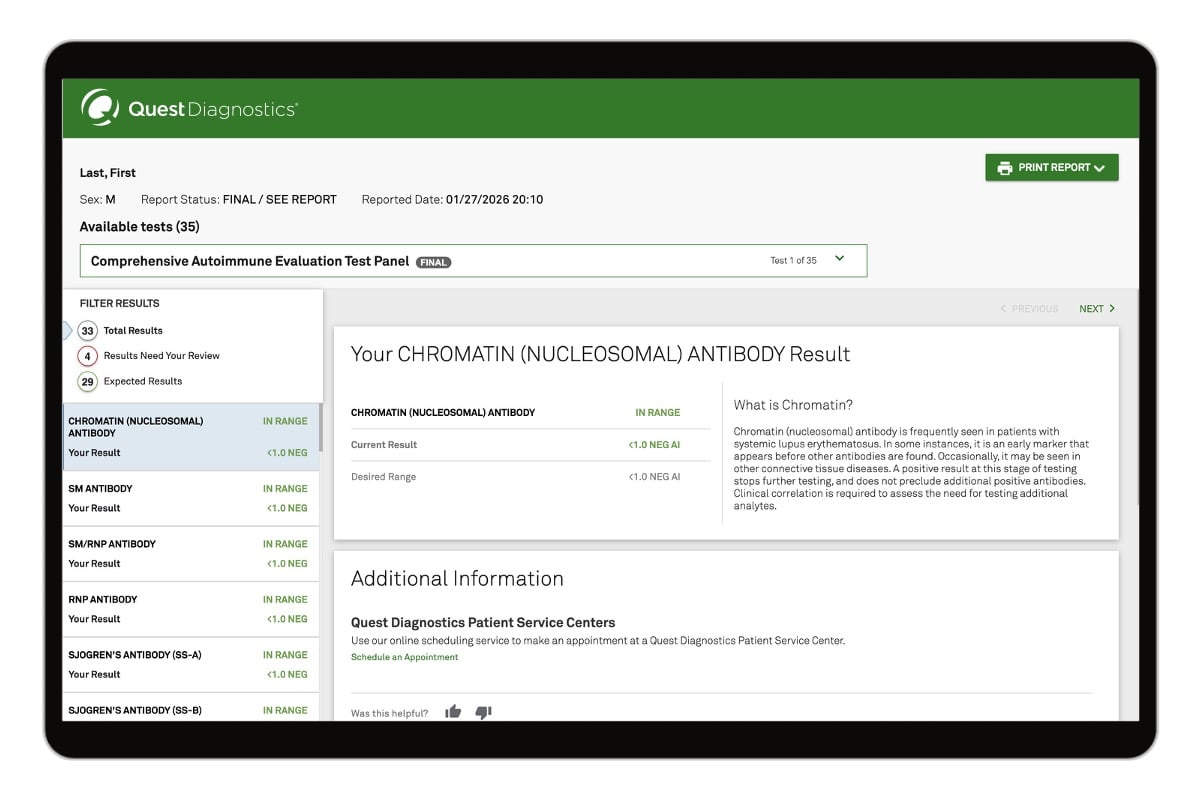 Comprehensive Autoimmune Evaluation Test Panel image number 0